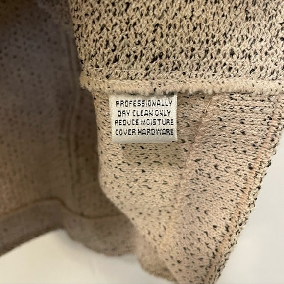 St. John Suit Jacket Blazer Short Sleeve Cream Tweed Black Specks - Picture 8 of 8